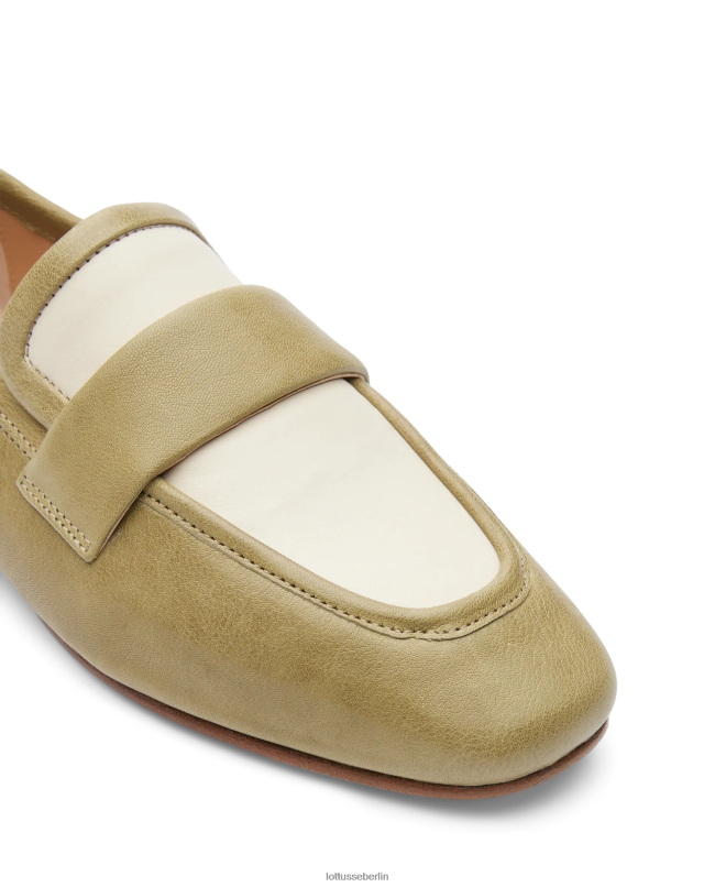 Lottusse Frauen Loafer aus Goya-Lamm 22LP0280 Grün Schuhwerk