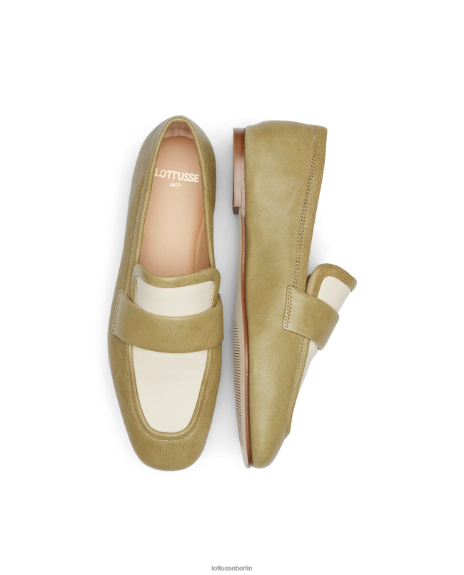 Lottusse Frauen Loafer aus Goya-Lamm 22LP0280 Grün Schuhwerk