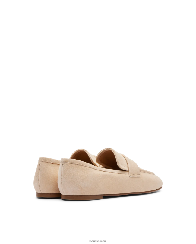 Lottusse Frauen Loafer aus Goya-Ziegenveloursleder 22LP0410 cremefarben Schuhwerk