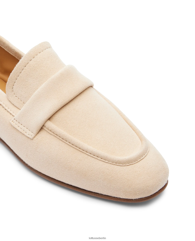 Lottusse Frauen Loafer aus Goya-Ziegenveloursleder 22LP0410 cremefarben Schuhwerk