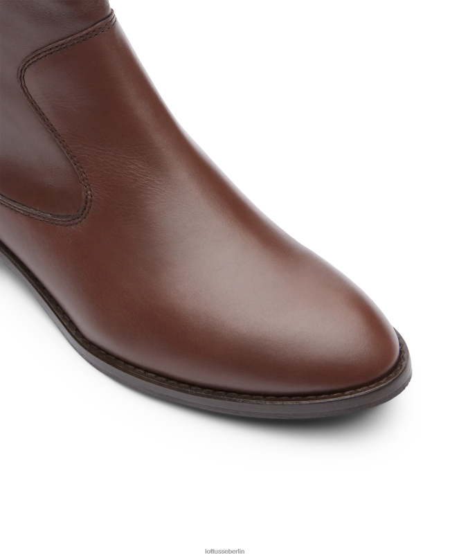 Lottusse Frauen Claire-Stiefeletten aus glattem Kalbsleder 22LP0401 Mokka Schuhwerk