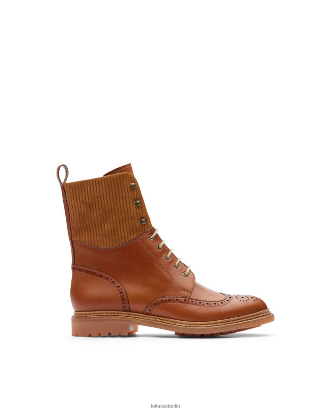 Lottusse Frauen Walton Crust Stiefeletten aus Anilin-Kalbsleder mit Prägung 22LP0202 braun Schuhwerk