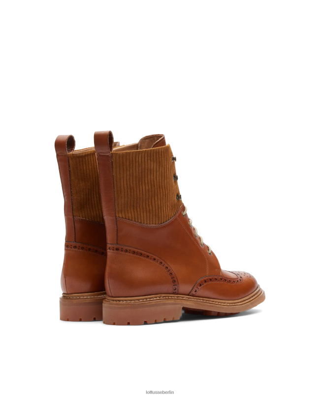 Lottusse Frauen Walton Crust Stiefeletten aus Anilin-Kalbsleder mit Prägung 22LP0202 braun Schuhwerk