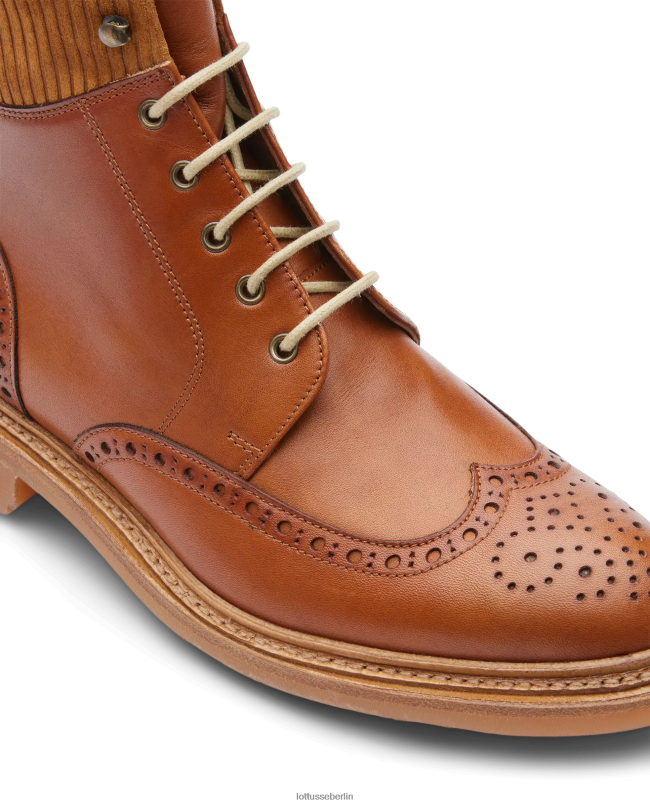 Lottusse Frauen Walton Crust Stiefeletten aus Anilin-Kalbsleder mit Prägung 22LP0202 braun Schuhwerk