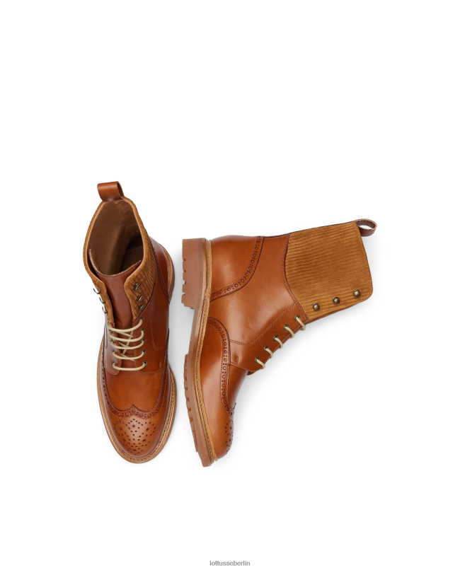Lottusse Frauen Walton Crust Stiefeletten aus Anilin-Kalbsleder mit Prägung 22LP0202 braun Schuhwerk