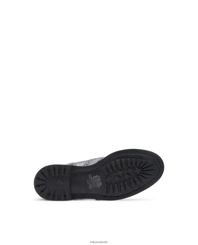 Lottusse Frauen Walton-Stiefeletten aus poliertem Binder-Kalbsleder 22LP0201 Schwarz Schuhwerk