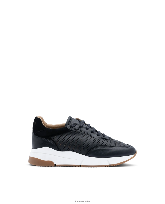 Lottusse Frauen Diana-Sneaker aus weichem Kalbsleder 22LP0208 Schwarz Schuhwerk