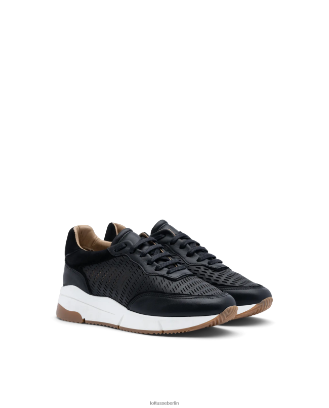 Lottusse Frauen Diana-Sneaker aus weichem Kalbsleder 22LP0208 Schwarz Schuhwerk