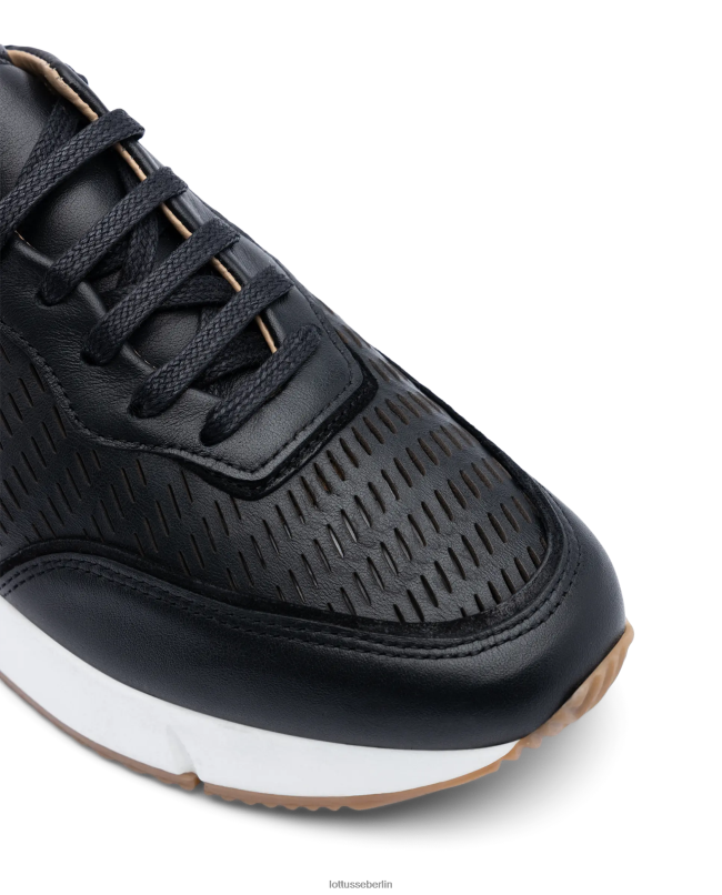 Lottusse Frauen Diana-Sneaker aus weichem Kalbsleder 22LP0208 Schwarz Schuhwerk