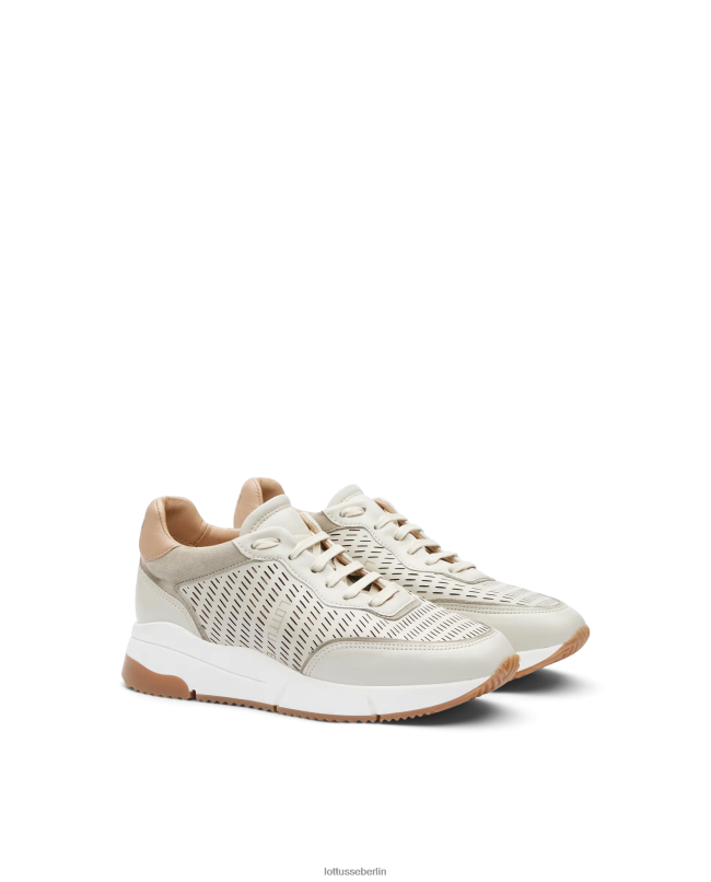 Lottusse Frauen Diana-Sneaker aus weichem Kalbsleder 22LP0304 cremefarben Schuhwerk
