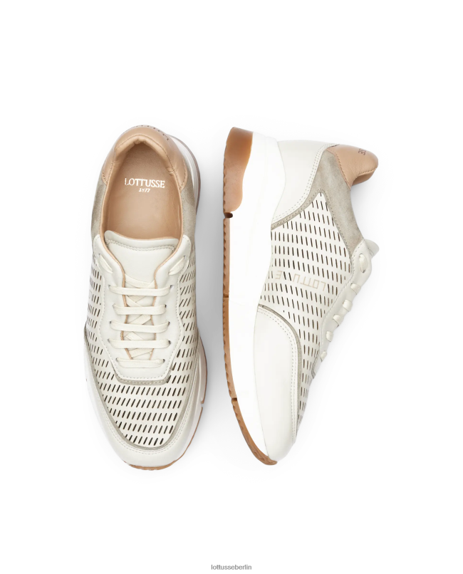 Lottusse Frauen Diana-Sneaker aus weichem Kalbsleder 22LP0304 cremefarben Schuhwerk