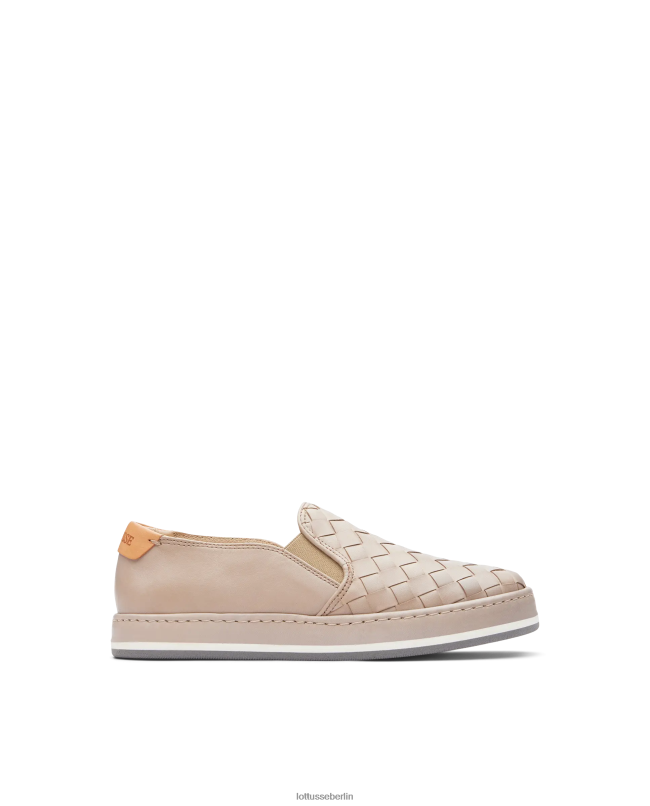 Lottusse Frauen Libby Lamm-Mesh-Leder-Sneaker 22LP0308 cremefarben Schuhwerk