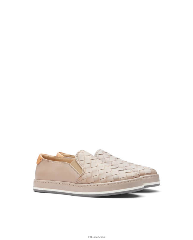 Lottusse Frauen Libby Lamm-Mesh-Leder-Sneaker 22LP0308 cremefarben Schuhwerk