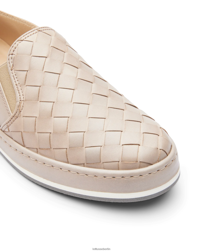 Lottusse Frauen Libby Lamm-Mesh-Leder-Sneaker 22LP0308 cremefarben Schuhwerk