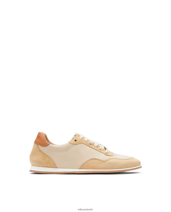 Lottusse Frauen Mancor-Sneaker aus Ziegenwildleder 22LP0298 Beige Schuhwerk