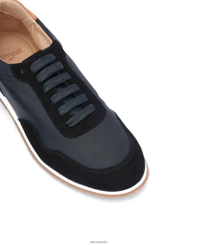 Lottusse Frauen Mancor-Sneaker aus Ziegenwildleder 22LP0299 Schwarz Schuhwerk