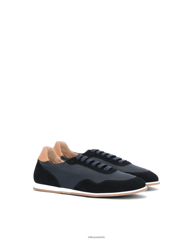 Lottusse Frauen Mancor-Sneaker aus Ziegenwildleder 22LP0299 Schwarz Schuhwerk