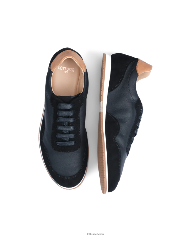 Lottusse Frauen Mancor-Sneaker aus Ziegenwildleder 22LP0299 Schwarz Schuhwerk