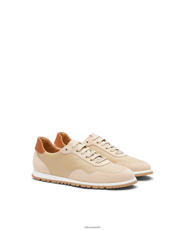 Lottusse Frauen Mancor-Sneaker aus Ziegenwildleder 22LP0415 Beige Schuhwerk