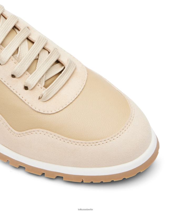 Lottusse Frauen Mancor-Sneaker aus Ziegenwildleder 22LP0415 Beige Schuhwerk