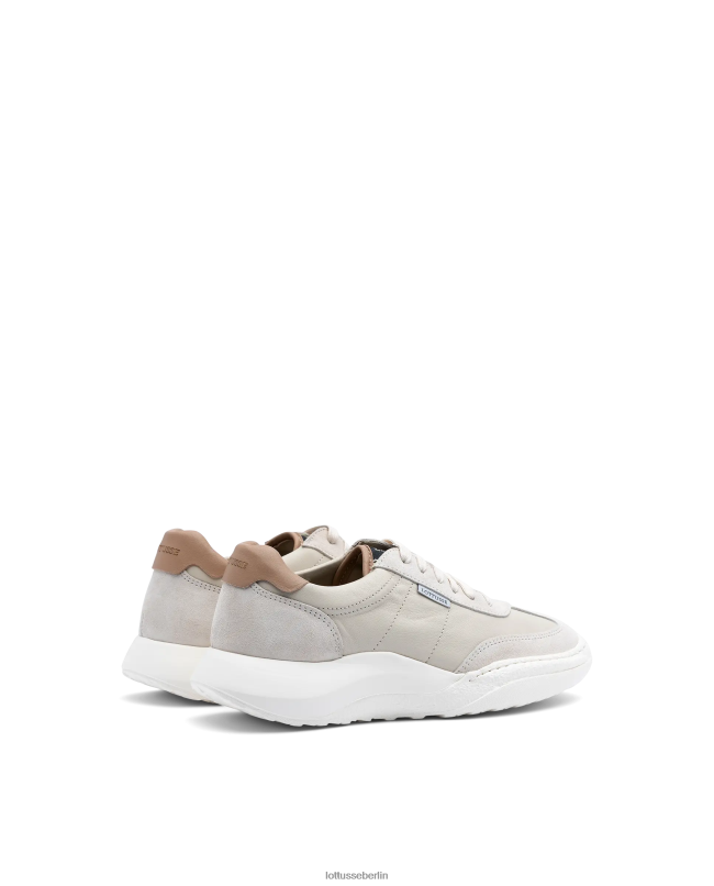 Lottusse Frauen Trotter-Sneakers aus Wildleder und Kalbsleder 22LP0416 Weiß Schuhwerk