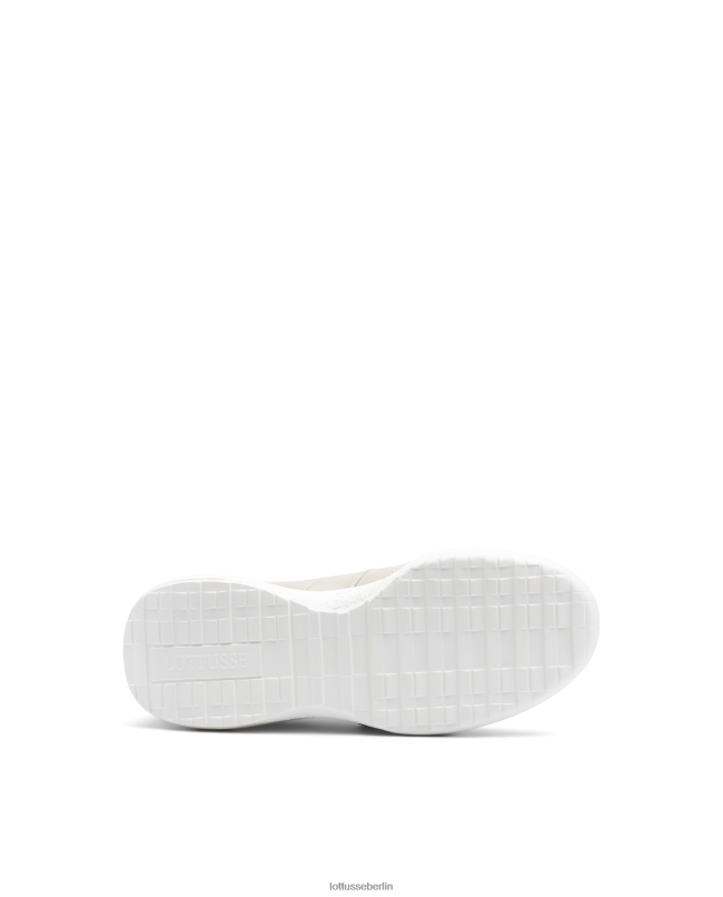 Lottusse Frauen Trotter-Sneakers aus Wildleder und Kalbsleder 22LP0416 Weiß Schuhwerk