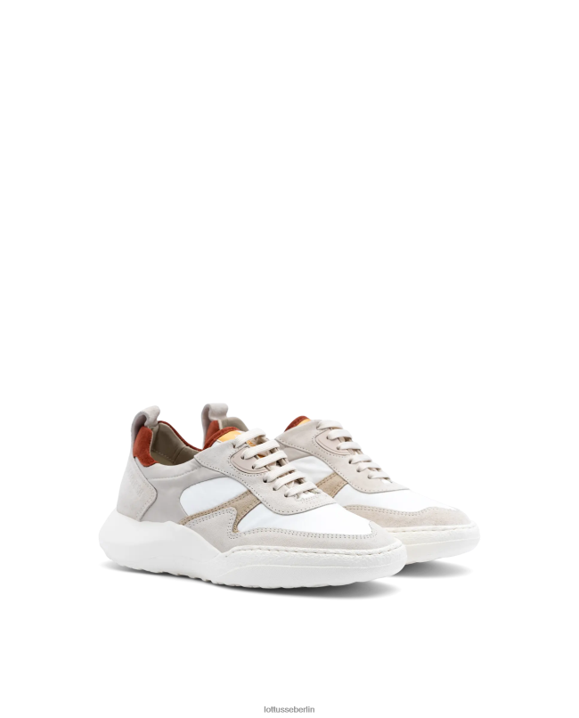 Lottusse Frauen Trotter-Sneakers aus Wildleder und Kalbsleder 22LP0418 cremefarben Schuhwerk