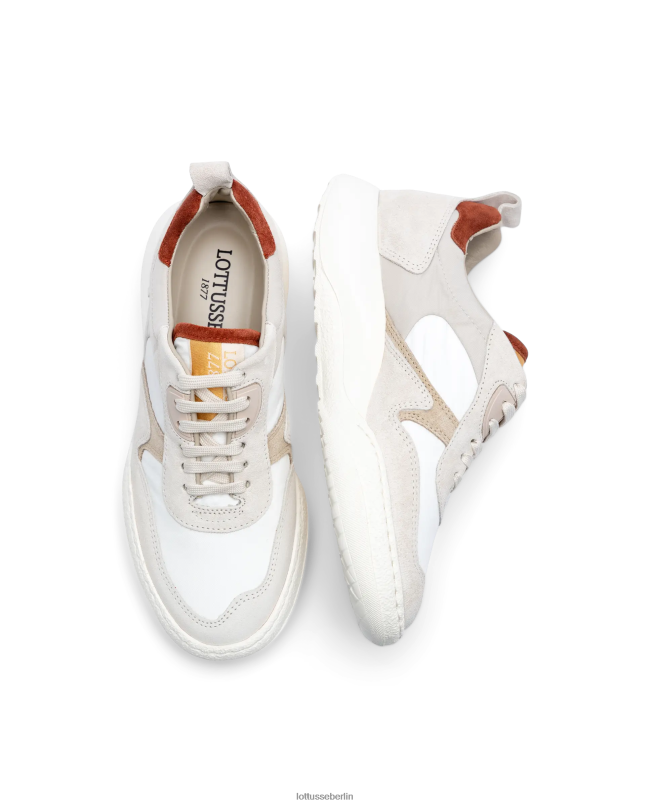 Lottusse Frauen Trotter-Sneakers aus Wildleder und Kalbsleder 22LP0418 cremefarben Schuhwerk