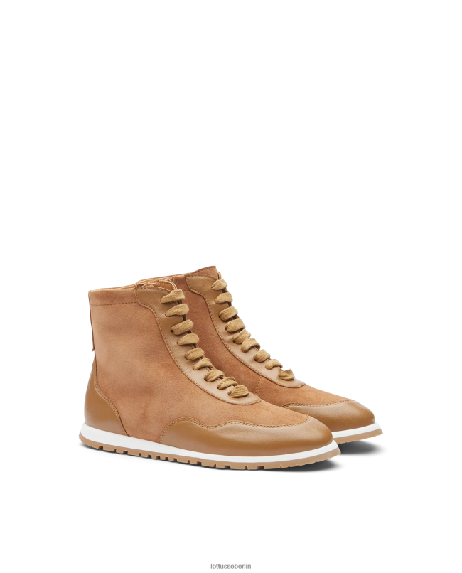 Lottusse Frauen Weiche Mancor Lamm-Sneaker 22LP0412 braun Schuhwerk