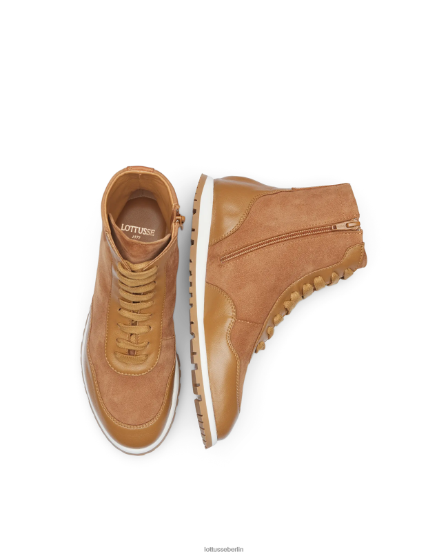Lottusse Frauen Weiche Mancor Lamm-Sneaker 22LP0412 braun Schuhwerk