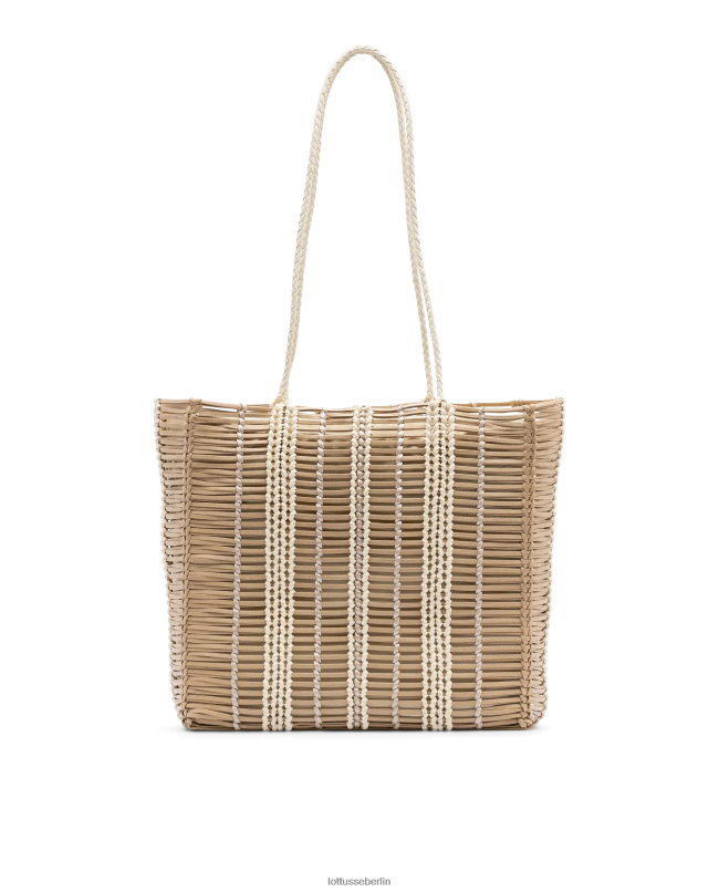 Lottusse Frauen Bearbeiten Sie den Shopper aus geflochtenem Ziegenleder 22LP0362 Beige Zubehör
