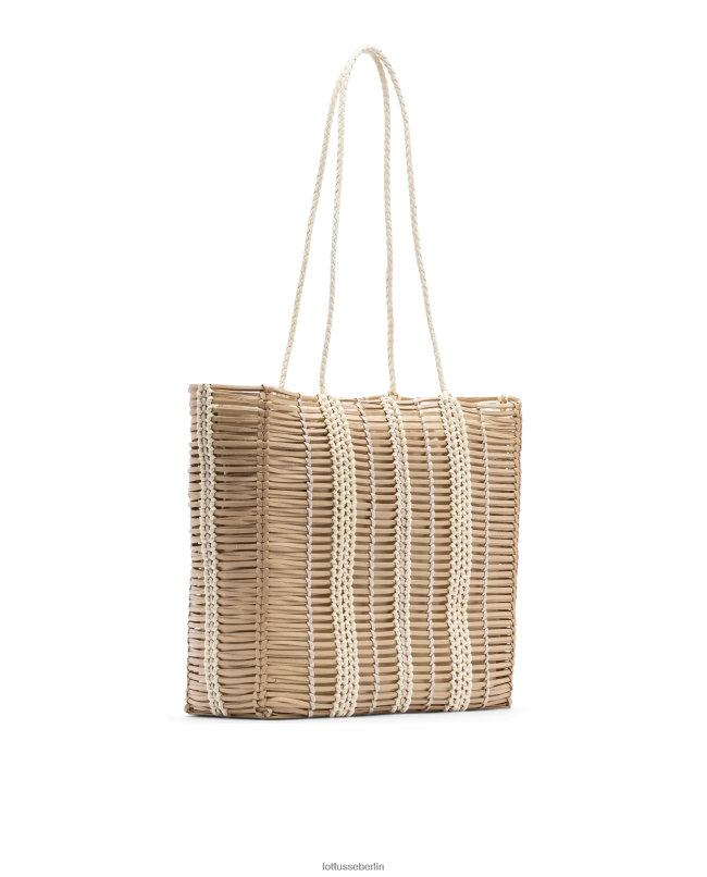 Lottusse Frauen Bearbeiten Sie den Shopper aus geflochtenem Ziegenleder 22LP0362 Beige Zubehör