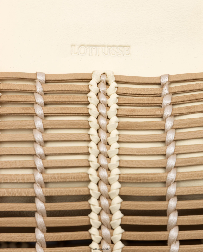 Lottusse Frauen Bearbeiten Sie den Shopper aus geflochtenem Ziegenleder 22LP0362 Beige Zubehör