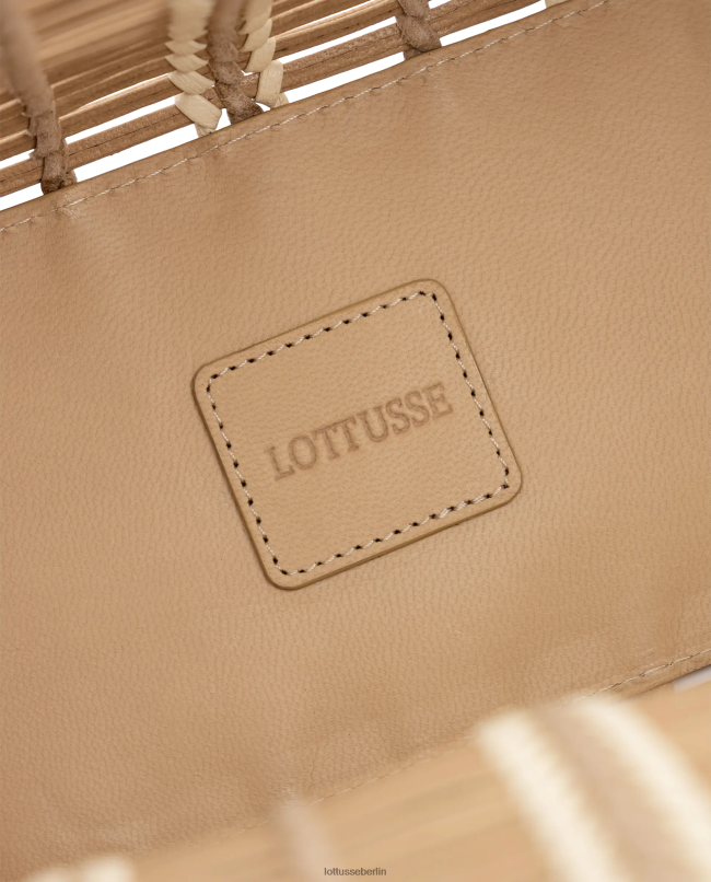 Lottusse Frauen Bearbeiten Sie den Shopper aus geflochtenem Ziegenleder 22LP0362 Beige Zubehör