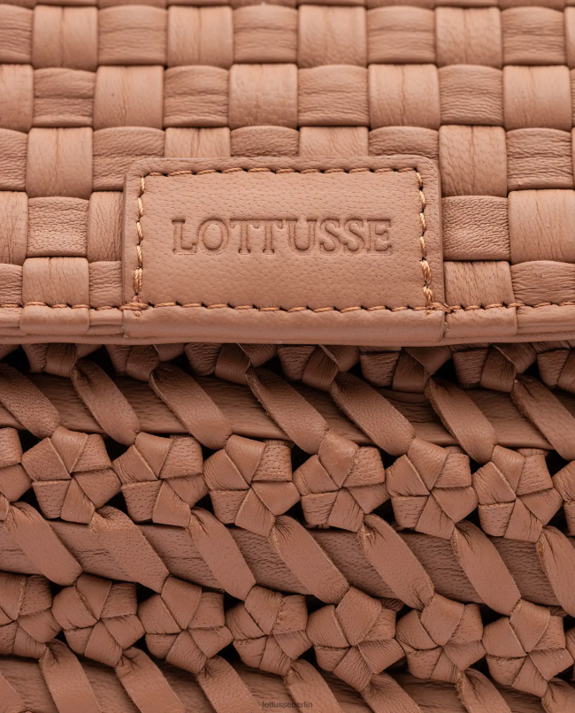 Lottusse Frauen Noodbag-Tasche aus geflochtenem, gewaschenem Lammleder mit Griff oben 22LP0344 braun Zubehör