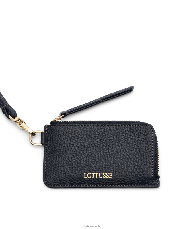 Lottusse Frauen Talaia-Geldbörse aus genarbtem Kalbsleder 22LP0373 Schwarz Zubehör