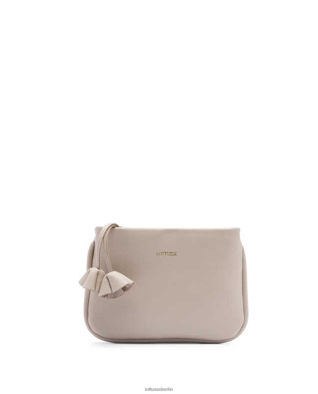 Lottusse Frauen Serena-Tasche aus glattem, genarbtem Kalbsleder mit Henkel 22LP0335 Beige Zubehör