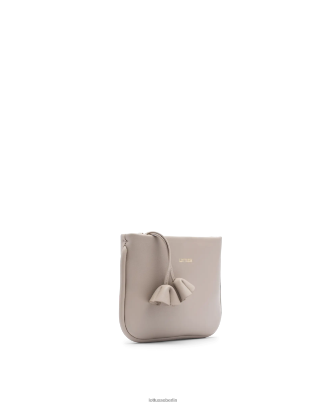 Lottusse Frauen Serena-Tasche aus glattem, genarbtem Kalbsleder mit Henkel 22LP0335 Beige Zubehör