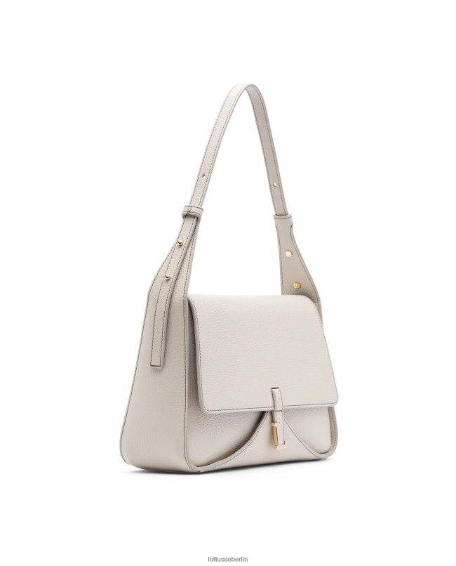 Lottusse Frauen Talaia-Tasche aus genarbtem Kalbsleder mit Griff oben 22LP0324 cremefarben Zubehör