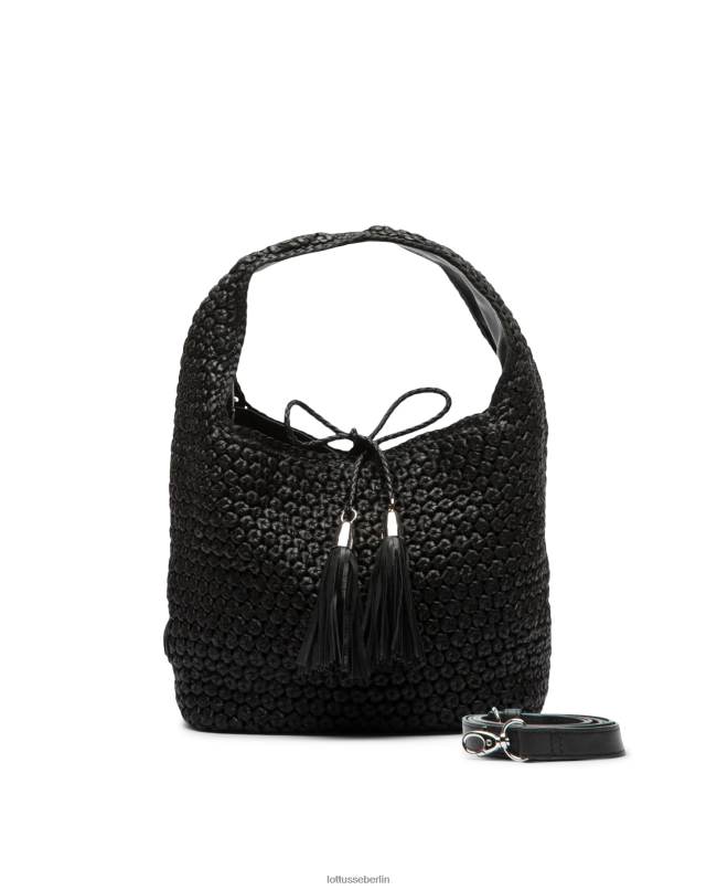 Lottusse Frauen Noodbag Merino Lamm Soft Hobo 22LP0351 Schwarz Zubehör