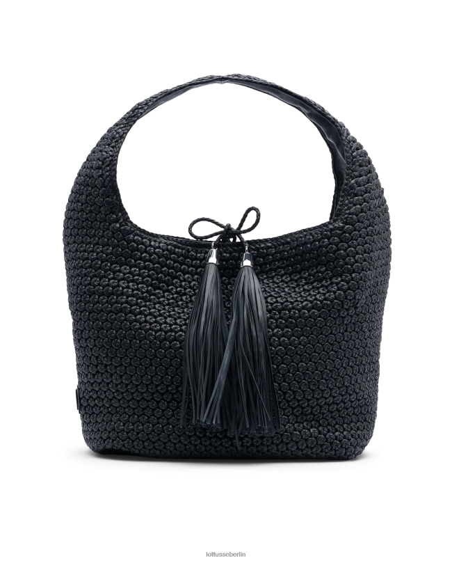 Lottusse Frauen Noodbag Merino Lamm Soft Hobo 22LP0358 Schwarz Zubehör