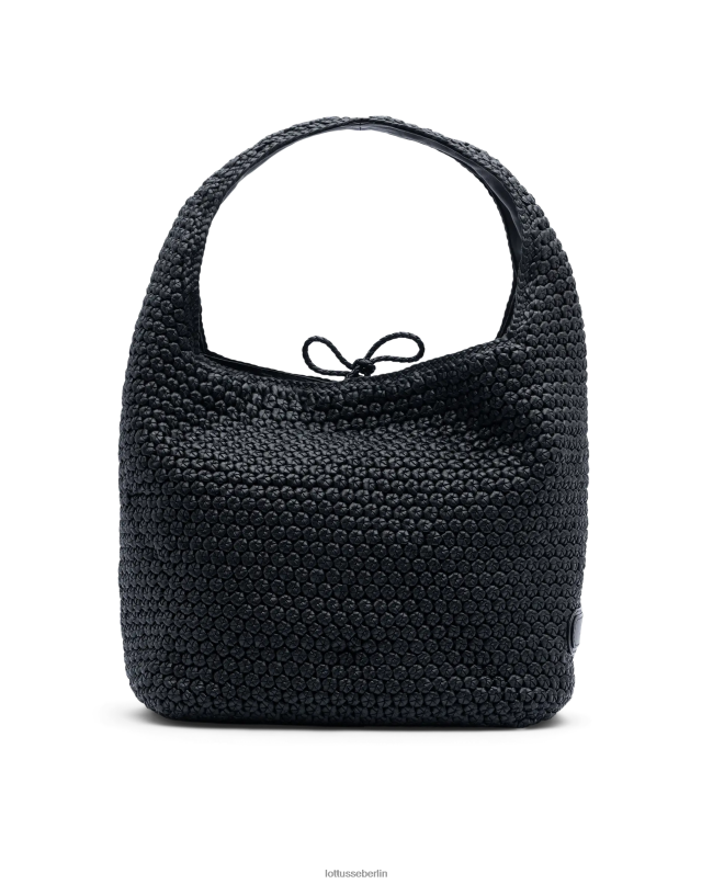 Lottusse Frauen Noodbag Merino Lamm Soft Hobo 22LP0358 Schwarz Zubehör