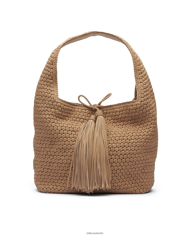 Lottusse Frauen Noodbag Natural Merino Lamm Soft Hobo 22LP0343 Beige Zubehör