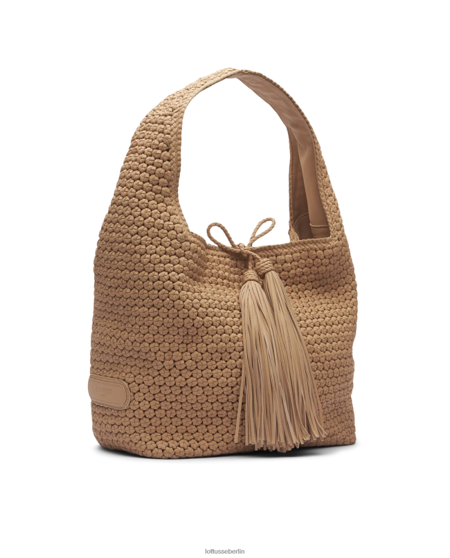 Lottusse Frauen Noodbag Natural Merino Lamm Soft Hobo 22LP0343 Beige Zubehör