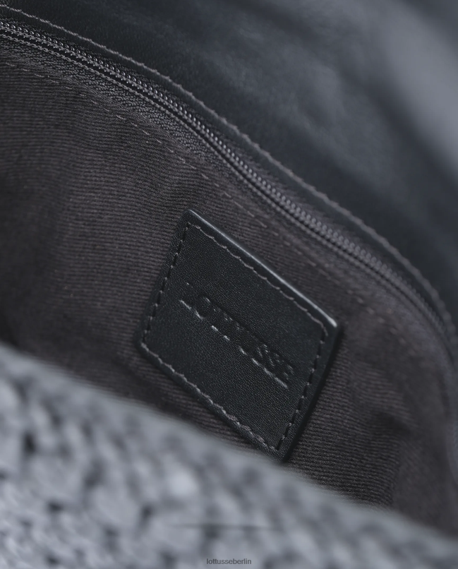 Lottusse Frauen Noodbag Merino Lamm weiche Umhängetasche 22LP0336 Schwarz Zubehör
