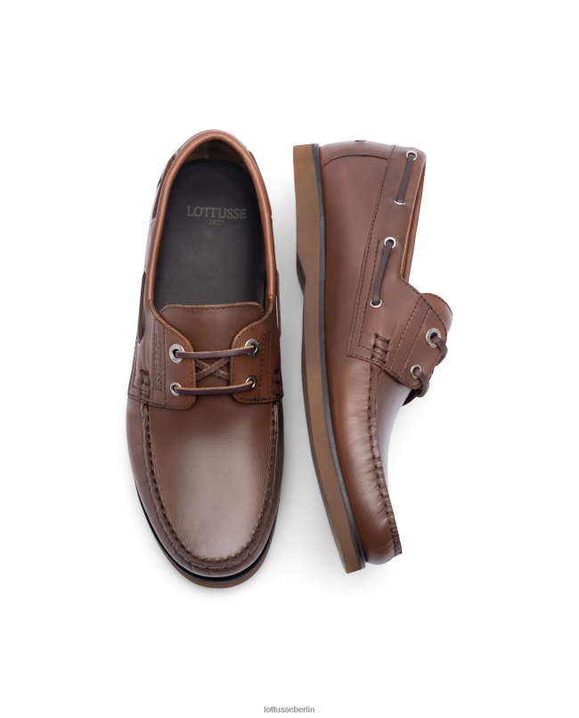 Lottusse Männer Bootsschuhe aus Ozeanwachs-Kalbsleder 22LP0101 braun Schuhwerk