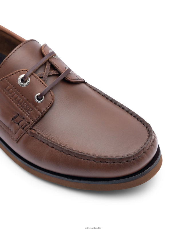 Lottusse Männer Bootsschuhe aus Ozeanwachs-Kalbsleder 22LP0101 braun Schuhwerk