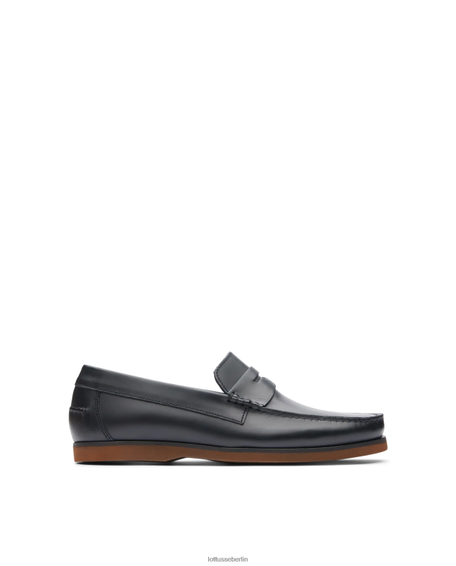 Lottusse Männer Bootsschuhe aus Ozeanwachs-Kalbsleder 22LP0102 Marineblau Schuhwerk