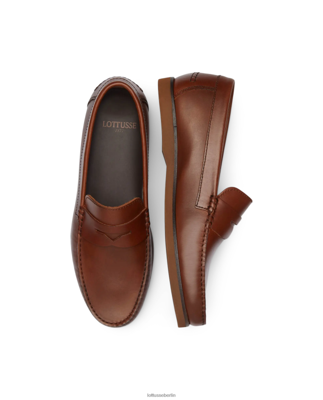 Lottusse Männer Bootsschuhe aus Ozeanwachs-Kalbsleder 22LP0104 braun Schuhwerk