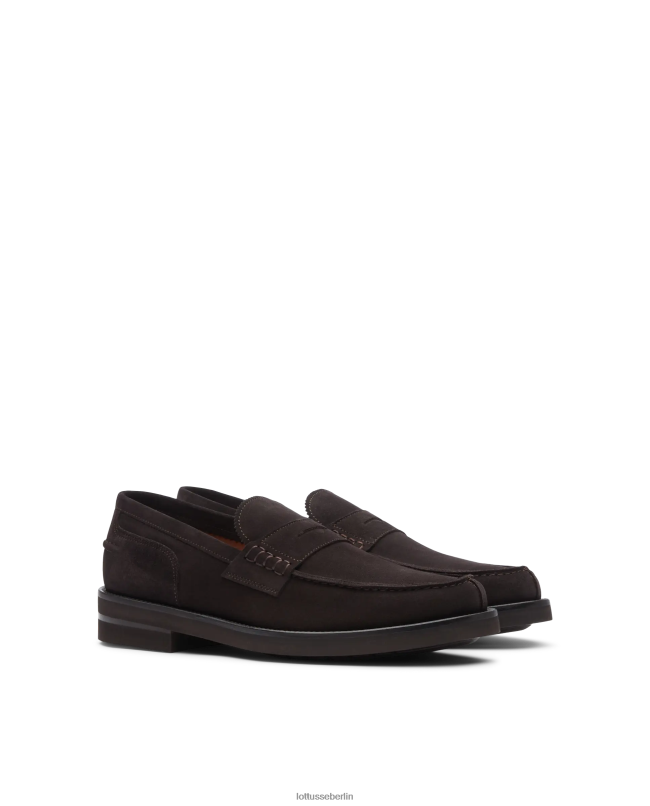 Lottusse Männer Daytona-Bootsschuhe aus Wildleder und Kalbsleder 22LP05 Mokka Schuhwerk